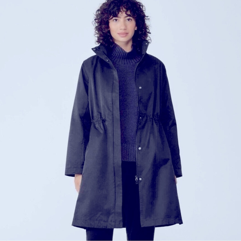 Eileen Fisher Stand Collar Cotton Nylon Jacket‎ Sheen 1X / 2X